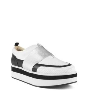 black white silver platform sneaker “damini”